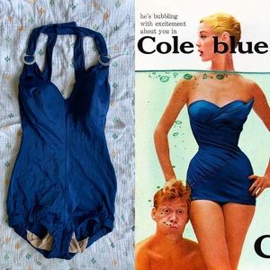 Cole of California Vintage Blue Swimsuit 1950s/60s